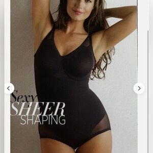 MIRACLESUIT Extra Firm Shape Away BLACK BODY BRIEFER NWOT  38D